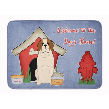 Carolines Treasures Dog House Collection Saint Bernard Machine Washable Memory Foam Mat BB2789RUG